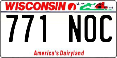 WI license plate 771NOC