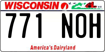 WI license plate 771NOH