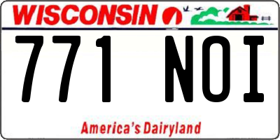 WI license plate 771NOI