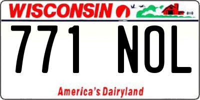 WI license plate 771NOL