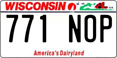 WI license plate 771NOP