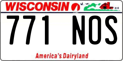 WI license plate 771NOS