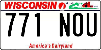 WI license plate 771NOU