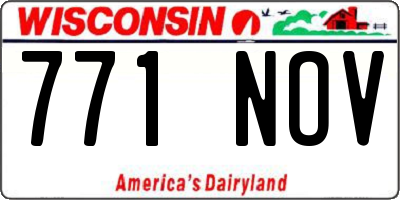 WI license plate 771NOV