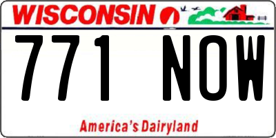 WI license plate 771NOW