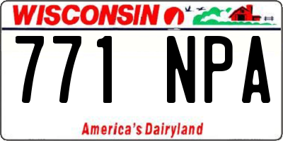 WI license plate 771NPA