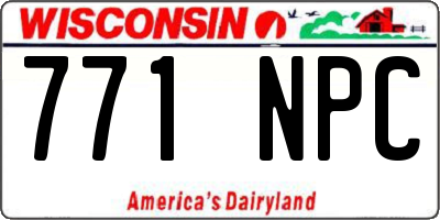 WI license plate 771NPC