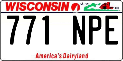 WI license plate 771NPE