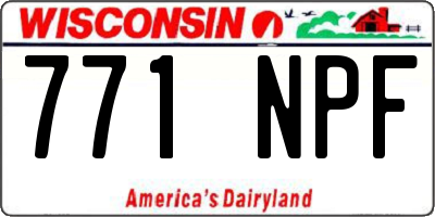 WI license plate 771NPF