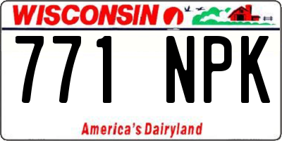 WI license plate 771NPK