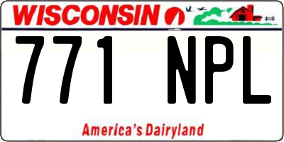 WI license plate 771NPL