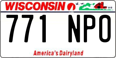 WI license plate 771NPO