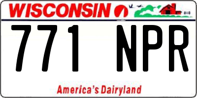 WI license plate 771NPR