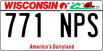 WI license plate 771NPS
