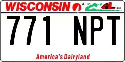 WI license plate 771NPT