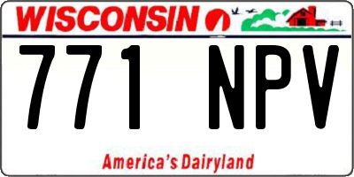 WI license plate 771NPV