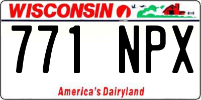 WI license plate 771NPX