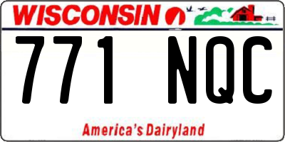 WI license plate 771NQC