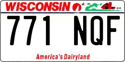 WI license plate 771NQF