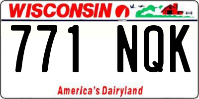 WI license plate 771NQK