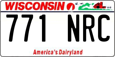 WI license plate 771NRC