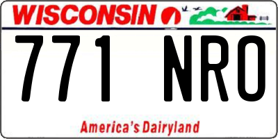 WI license plate 771NRO