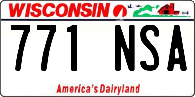 WI license plate 771NSA
