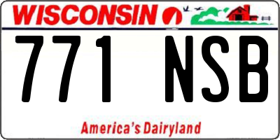 WI license plate 771NSB