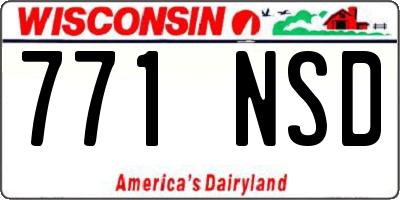 WI license plate 771NSD