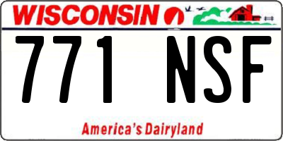 WI license plate 771NSF