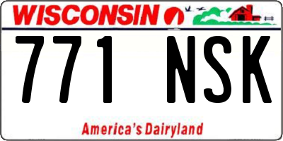 WI license plate 771NSK