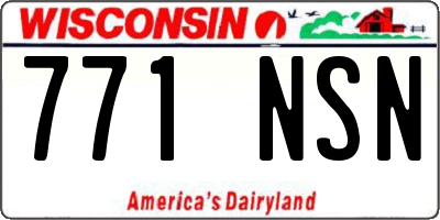 WI license plate 771NSN