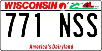 WI license plate 771NSS