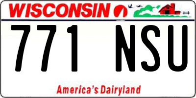 WI license plate 771NSU