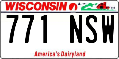 WI license plate 771NSW