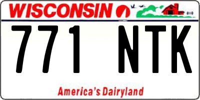 WI license plate 771NTK