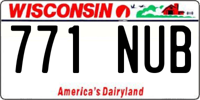 WI license plate 771NUB