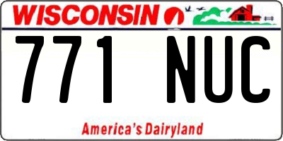 WI license plate 771NUC
