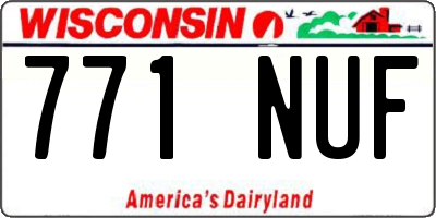 WI license plate 771NUF