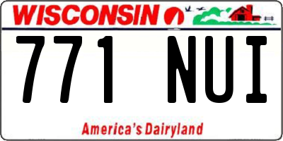 WI license plate 771NUI