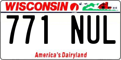 WI license plate 771NUL