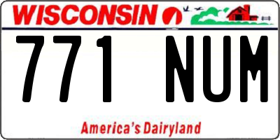 WI license plate 771NUM