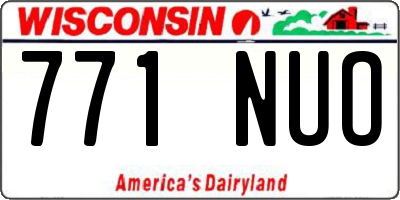 WI license plate 771NUO