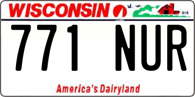 WI license plate 771NUR
