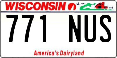 WI license plate 771NUS
