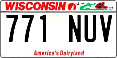 WI license plate 771NUV