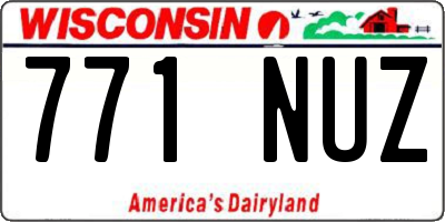 WI license plate 771NUZ