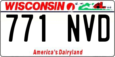 WI license plate 771NVD