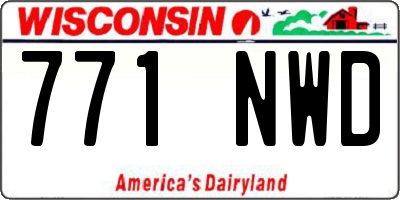 WI license plate 771NWD