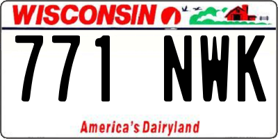 WI license plate 771NWK
